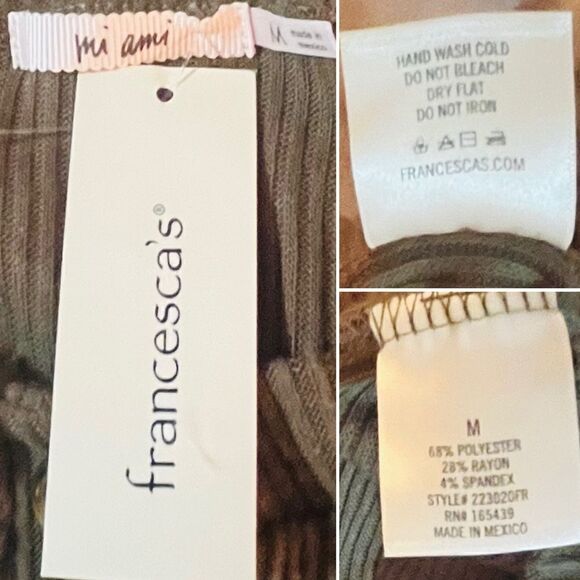 Francescas Miami Christina Button Front Rib-Knit Jumpsuit Olive Green M NWT - Picture 12 of 12